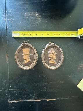 Vintage Ornawood Victorian Style Relief Portrait Wall Plaques, Set of 2